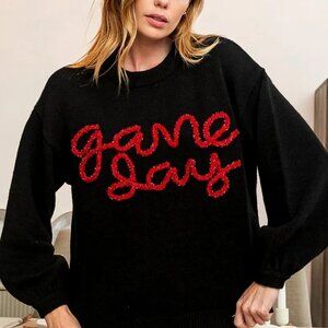 BiBi Game Day‎ Metallic Letter Sweater